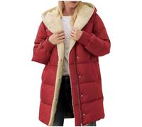 Winter Jackets for Women UK Clearance, Long Down Coat Today's Deals, Ladies Fleece Lined Long Sleeve Zipper Wool Longline Padded Puffer Thicked Cotton Quilted Warm Parkas S-3XL