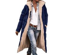 Winter Jackets For Women UK Ladies Fashionable Longline Warm Coat Double Faced Waterproof Coats Long Sleeve Hooded Down Jacket Up Outfits(Navy,Medium)