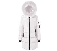 Winter Jackets for Women UK, Quilted Down Long-Lenght Puffer Coats Ladies Lightweight Waterproof Jacket with Fur Hood Plus Size Slim Trench Coat Hiking Parka Long Sleeve Full Zip Warm Padded Outwear
