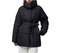 Winter Jackets for Women UK - Quilted Padded Down Coats, Slim Fit Puffer Jacket with Belt, Ladies Lightweight Trench Coat, Winter Warm Outwear, Stand Collar Loose Fit, Elegant Thicken Parka, Softshell