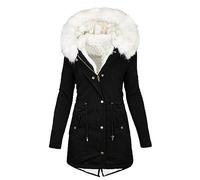 Winter Jackets for Women UK Sale Womens Winter Coats Thick Fleece Lined Warm Hooded Parka Jackets Zip Up Long Sleeve Outerwear Plus Size Cardigan Coats Overcoats with Pocket