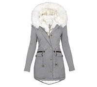 Winter Jackets for Women UK Sale Womens Winter Coats Thick Fleece Lined Warm Hooded Parka Jackets Zip Up Long Sleeve Outerwear Plus Size Cardigan Coats Overcoats with Pocket
