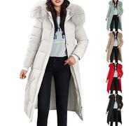 Winter Jackets for Women Uk Waterproof Long Winter Coats Ladies Windbreaker Puffer Parka Coat with Fur Hood Fleece Lined Trench Thermal Clothes Plus Size Ski Outing Overcoat Overcoat For Women