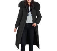 Winter Jackets for Women Uk Waterproof Long Winter Coats Ladies Windbreaker Puffer Parka Coat with Fur Hood Fleece Lined Trench Thermal Clothes Plus Size Ski Outing Overcoat Overcoat For Women
