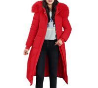 Winter Jackets for Women Uk Waterproof Long Winter Coats Ladies Windbreaker Puffer Parka Coat with Fur Hood Fleece Lined Trench Thermal Clothes Plus Size Ski Outing Overcoat Overcoat For Women