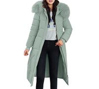 Winter Jackets for Women Uk Waterproof Long Winter Coats Ladies Windbreaker Puffer Parka Coat with Fur Hood Fleece Lined Trench Thermal Clothes Plus Size Ski Outing Overcoat Overcoat For Women