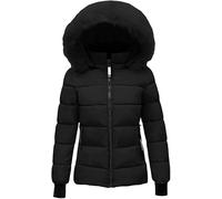 Winter Jackets For Women uk Women's Coats Womens Clothes Fleece Quilted Down Mid-lenght Ladies Lightweight Waterproof Coat Warm Outwear with Hood Plus Size Slim Trench