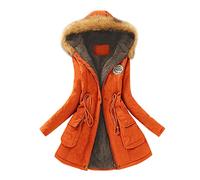 Winter Jackets for Women Warm Sherpa Lined Parkas Jackets Thickened Outerwear Womens Winter Coats Plus Size Puffer Down Padded Coat Warm Hooded Jacket Overcoat Ladies Coats