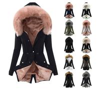 Winter Jackets Warm For Women Winter Jackets for Women UK Womens Coats Plus Size Winter Coat Lapel Collar Long Sleeve Jacket Thicken Warm Padded Quilted Down Outerwear Hooded Parka with Pockets