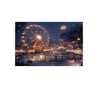 Winter Jigsaw Puzzles for Adults 1000, Wooden 1000 Piece Jigsaw Puzzles for Adults Ferris Wheel, Educational Puzzle for The Whole Family Together, Puzzle for Wall Art Home Decor 30x20 inch LZPT-04918