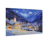 Winter Jigsaw Puzzles for Adults 300 Jigsaw Puzzle Town Pattern Design with Gift Box Packaging for Gifts for Women, Beginner Challenging Family Activity for Home Wall Bedroom Decor 40x28 CM -101y