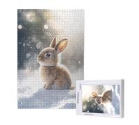 Winter Jigsaw Puzzles for Adults 3000 Rabbit Puzzle, Wooden Puzzles for Adults with Gift Box, Impossible Puzzle, Challenging High Difficulty Family Activity, Gifts for Men Women,81x122 cm, p1335t