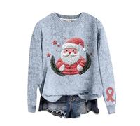 Winter Jumpers for Women Uk, Women's Festive 3D Knit Christmas Design Coarse Needle Wool Pullover Sweater Casual Warm Winter Top