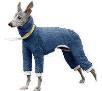 Winter Jumpsuit - Soft Fleece Greyhound Clothes Onesie, with Turtleneck, Four-Legged Afghan Hound Outfit(J,XL)