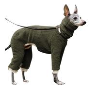 Winter Jumpsuit - Soft Fleece Greyhound Clothes Onesie, with Turtleneck, Four-Legged Afghan Hound Outfit(H,M)