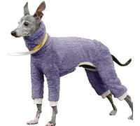 Winter Jumpsuit - Soft Fleece Greyhound Clothes Onesie, with Turtleneck, Four-Legged Afghan Hound Outfit(M,L)