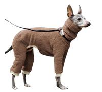 Winter Jumpsuit - Soft Fleece Greyhound Clothes Onesie, with Turtleneck, Four-Legged Afghan Hound Outfit(A,XXL)
