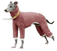 Winter Jumpsuit - Soft Fleece Greyhound Clothes Onesie, with Turtleneck, Four-Legged Afghan Hound Outfit(L,XL)