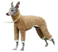 Winter Jumpsuit - Soft Fleece Greyhound Clothes Onesie, with Turtleneck, Four-Legged Afghan Hound Outfit(K,L)