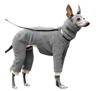 Winter Jumpsuit - Soft Fleece Greyhound Clothes Onesie, with Turtleneck, Four-Legged Afghan Hound Outfit(D,M)