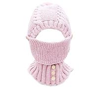 Winter Knit Beanie Hat with Neck Warmer,Thermal Face Cover for Cold Weather Protection Sold by The Chosen Ones 23, Pink, One Size