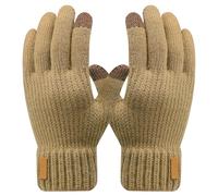 Winter Knit Gloves,Winter Touch Screen Gloves| Double Layer Winter Touch Screen Mitts, Cycling Gloves - Thermal Cold Weather Gloves, Warm Mittens For Running, Running