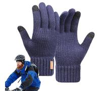 Winter Knit Gloves,Winter Touch Screen Gloves| Double Layer Winter Touch Screen Mitts, Cycling Gloves - Thermal Cold Weather Gloves, Warm Mittens For Running, Running
