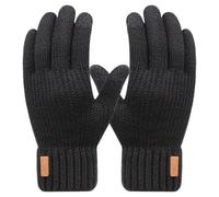 Winter Knit Gloves,Winter Touch Screen Gloves| Double Layer Winter Touch Screen Mitts, Cycling Gloves - Thermal Cold Weather Gloves, Warm Mittens For Running, Running