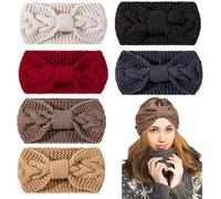 Winter Knit Headbands Twist Cable Head Wraps Fuzzy Lined Headband Knotted Crochet Turban Thick Ear Warmer Elastic Hair Band Accessories for Girls Women, 1 count (Pack of 1), Acrylic