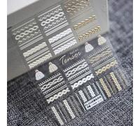Winter Knit Sweater Cloth Pattern Nail Art Sticker Decals 5D Embossed French White Lace Lattice Nail Art Supplies for Women DIY Manicure Art Accessories