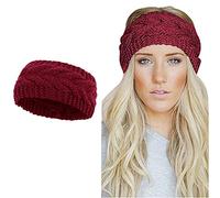 Winter Knitted Headband for Women - Soft Warm Crochet Braided Ear Warmer, Cozy & Stylish for Cold Weather, Perfect for Ponytails - Multiple Colors