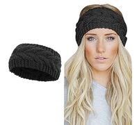 Winter Knitted Headband for Women - Soft Warm Crochet Braided Ear Warmer, Cozy & Stylish for Cold Weather, Perfect for Ponytails - Multiple Colors