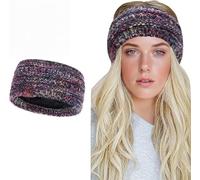 Winter Knitted Headband Women - Soft Warm Crochet Braided Ear Warmer Cozy & Stylish for Cold Weather (Black)