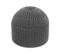 YANGC Winter Knitted Muslim Men Prayer Hats, Unisex Cap Warm Islamic Ramadan Jewish Hat Men's Wrap Head Caps(Grey)