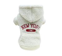 Winter Lamb Wool Dog Cat Hoodie Warm Winter Autumn Pet Clothing Cozy Sweater Comfortable Outfit for Small Animals (A, S)