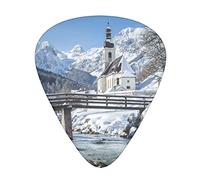 Winter Landscape Alps Printed Guitar Picks 12 Pack Picks Sampler With Storage Box For Guitar Bass Ukulele 0.46mm