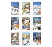 Winter Landscape Art Christmas Cards - Pack of 9 - Size A6