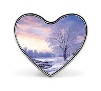 Winter Landscape Button Pin Design Your Own Personalized Pin Cute Button Badge Exquisite Heart Badge Fashion Brooch Metal Decorative Lapel Pins for Hat Clothes Backpack