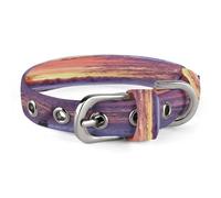 Winter Landscape Dog Collar Adjustable Pet Collar Stainless Steel D-Ring Collar Oxford Cloth Cat Collar Strap with Metal Buckle for Small Medium Dog