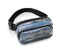 Winter Landscape in The Alps Fanny Pack Belt Bag with Adjustable Strap Fashion Waist Bag for Outdoor Sports Hiking, white, 20x13cm, Full Printed Waist Bag