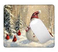 Winter Landscape Mouse Pad Square MousePads Non-Slip Rubber Base Mouse Mat Desk Pad with Stitched Edge for Desk Computers Laptop Office, 9.5x8 Inches