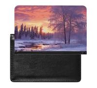 Winter Landscape Passport Holder & Travel Wallet Passport Cover Protector Essentials with Credit Card Slots