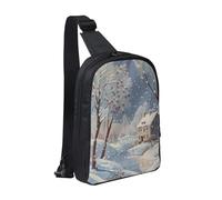 Winter Landscape Printed Chest Bag Sling Bag for Men Women, Waterproof Crossbody Backpack Men Bag for Runner Workout Hiking Cycling Travel