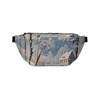 Winter Landscape Printed Waist Bag Adjustable Bum Bag Lightweight Travel Waist Fanny Pack Belt for Walking Cycling Hiking Travel