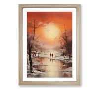 Winter Landscape Romanticism Framed Print | A2 Oak Framed Wall Art | Ready to Hang | Modern Landscape Picture | Living Room Bedroom Lounge Office