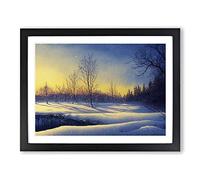 Winter Landscape Sunrise Vol.1 Framed Print | A2 Black Framed Wall Art | Ready to Hang | Modern Landscape Picture | Living Room Bedroom Lounge Office