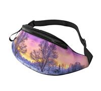 Winter Landscape Waist Bag Bumbags for Men Women, Print Polyester Waist Pack for Travel Walking Sport with Adjustable Strap