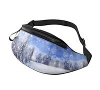 Winter Landscape Waist Bag Bumbags for Men Women, Print Polyester Waist Pack for Travel Walking Sport with Adjustable Strap