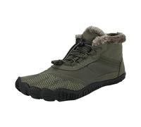 Winter Large Size Men Women Non-Slip Waterproof Warm Plush Thick Snow Boots Five Toe Outdoor Sports Cycling Hiking Cotton Shoes, Army Green, 10 UK