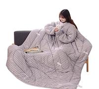 Winter Lazy Quilt With Sleeves Quilt Winter Warm Thickened Washed Quilt Blanket Funny Blanket For Chide And Adult Size Travel Sheets for Hotel (C, A)